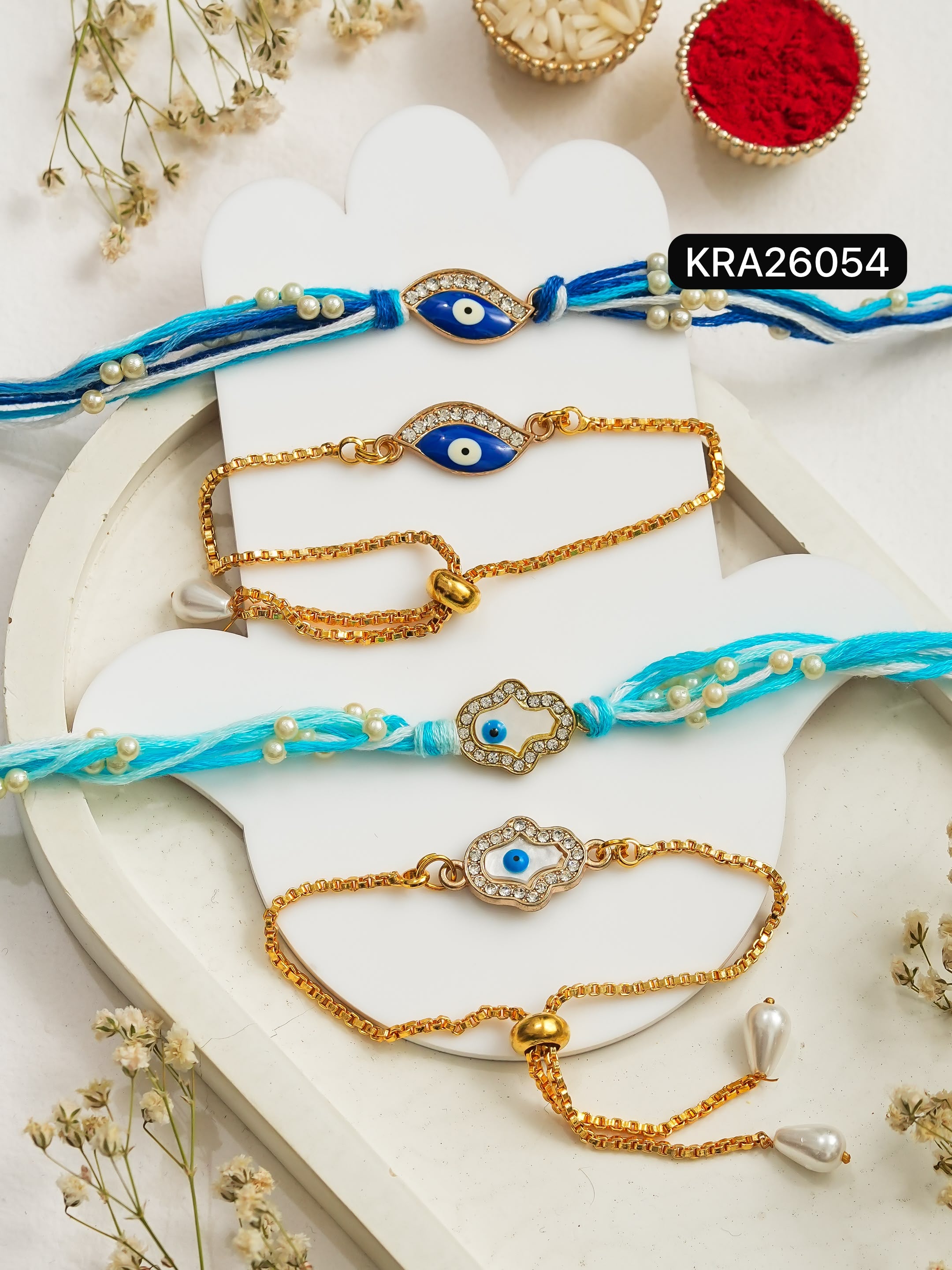 Evil Eye Bhai Rakhi & Bracelet Set (KRA26054)