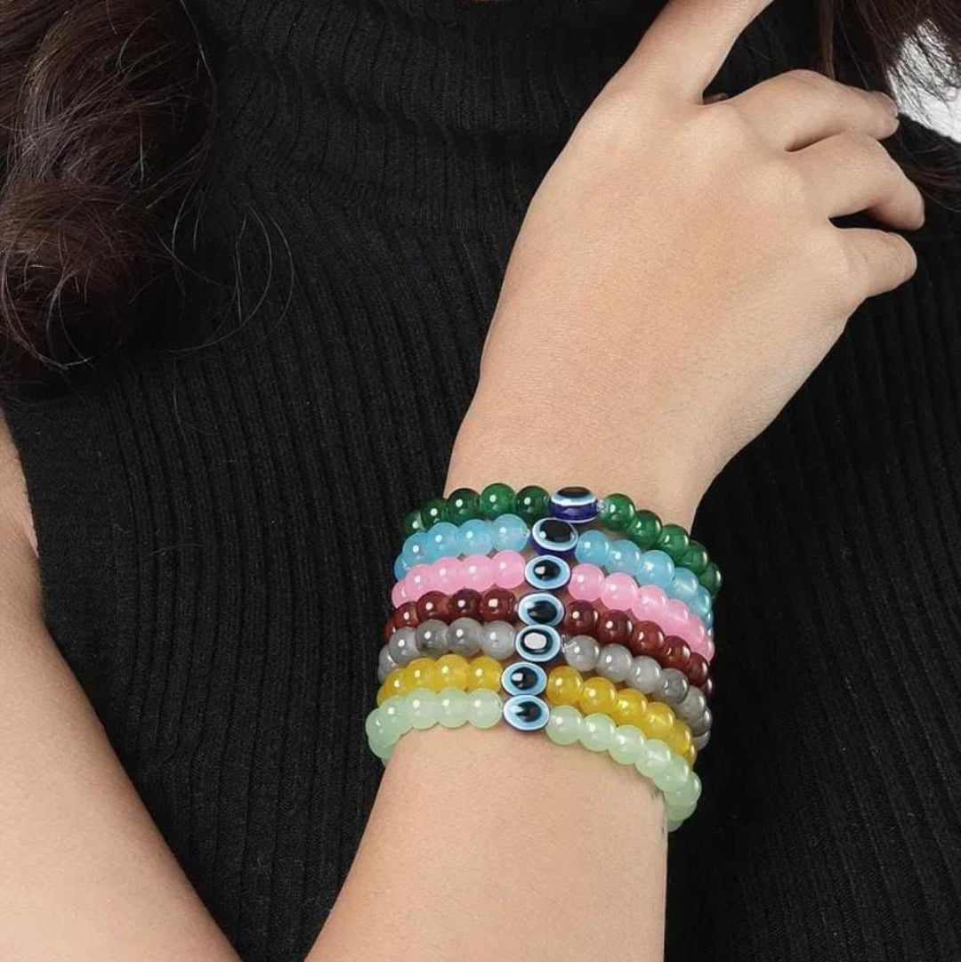 Evil Eye Glass Bead Bracelets