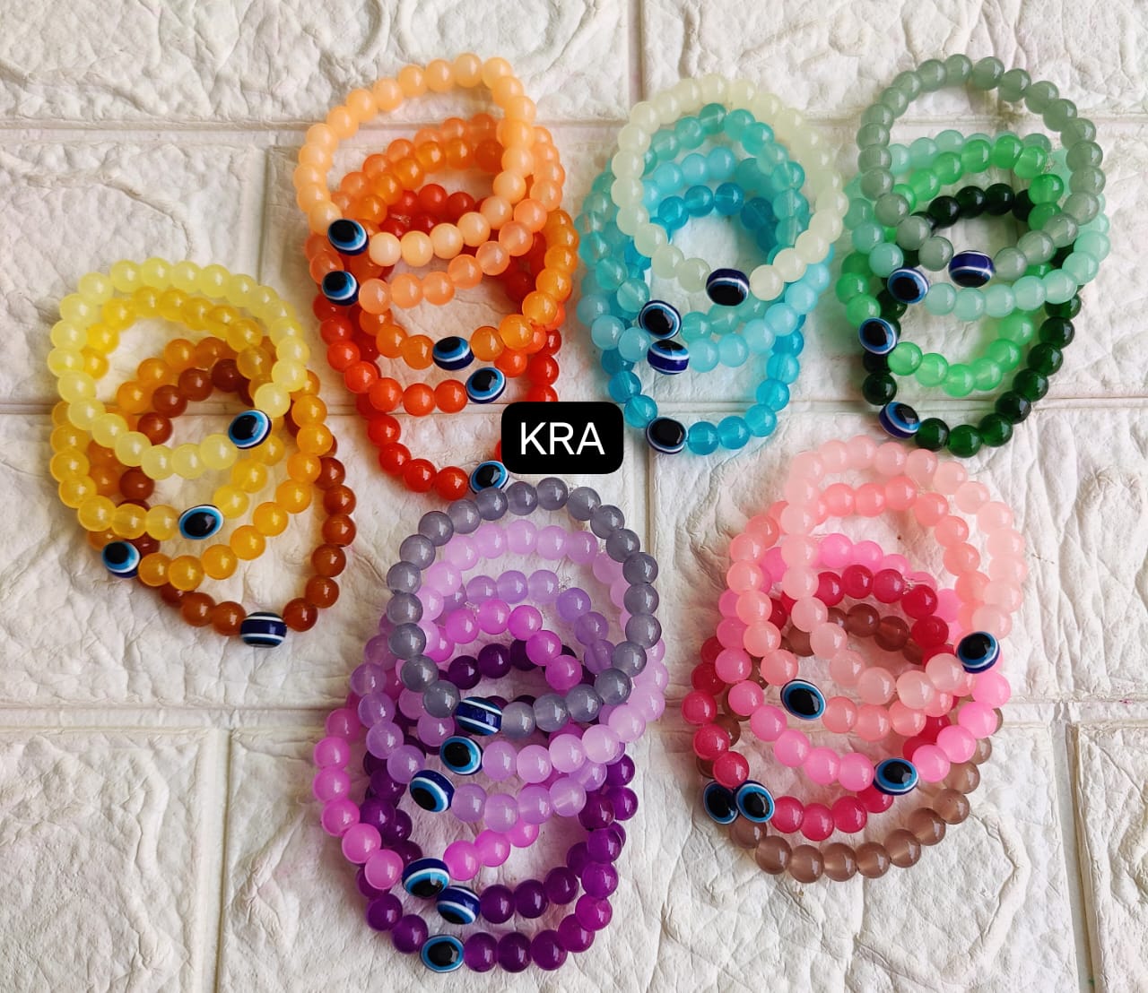 Evil Eye Glass Bead Bracelets