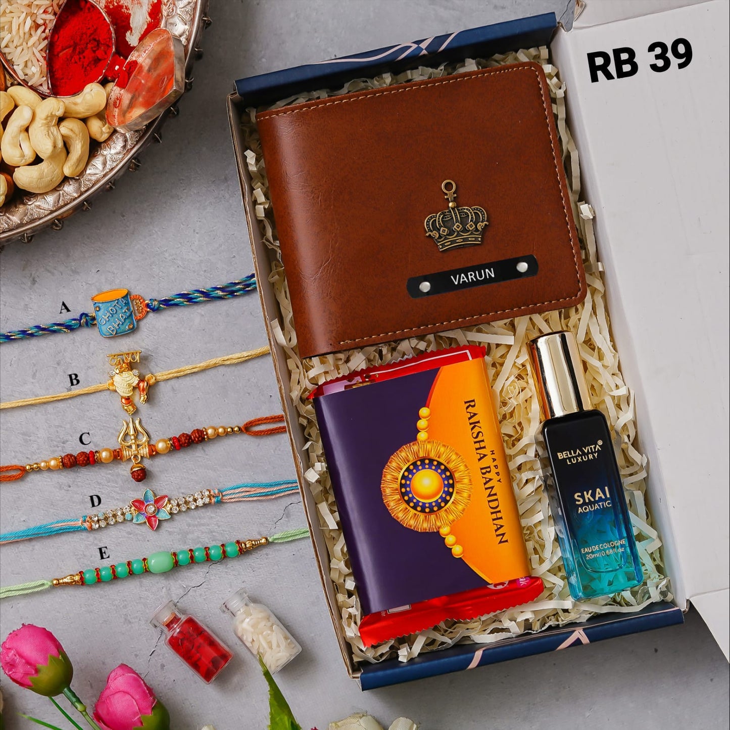 Rakhi Combo RB39 (V) - Wallet & Bella Vita Perfume Combo