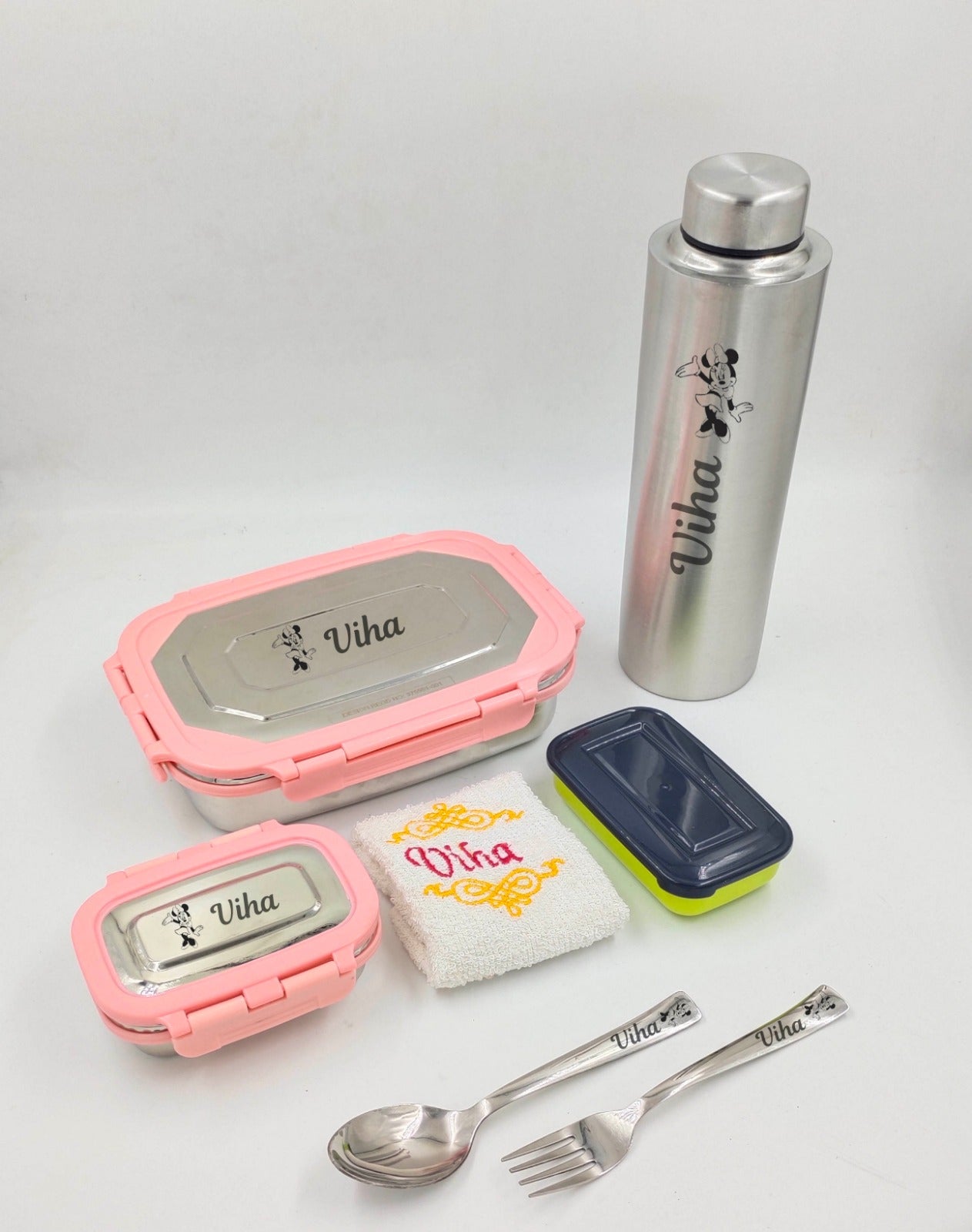 Personalized Tiffin Bottle Napkin Combo Gift Set 2.0