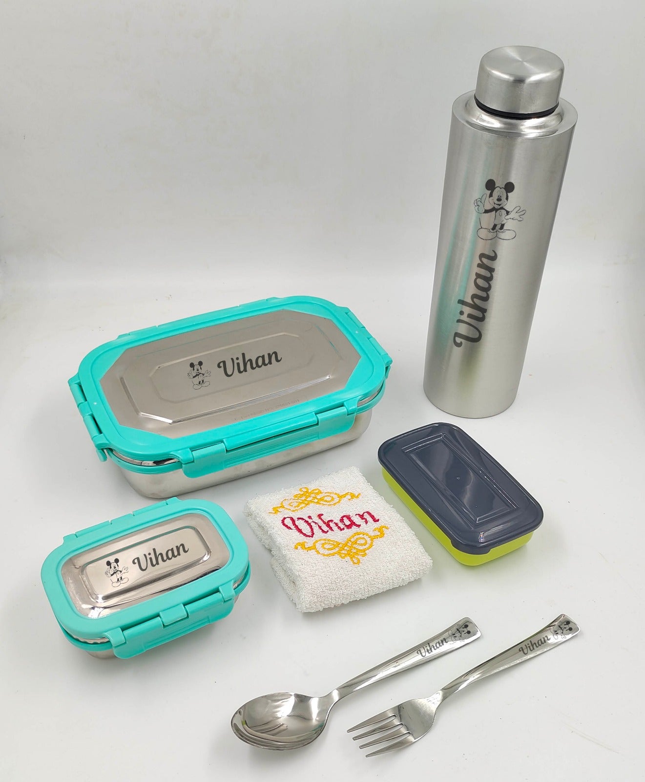 Personalized Tiffin Bottle Napkin Combo Gift Set 2.0