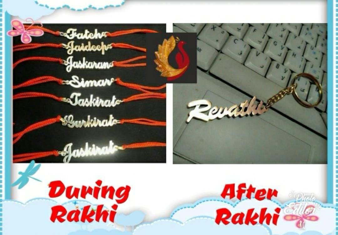 Metal Name Thread Rakhi