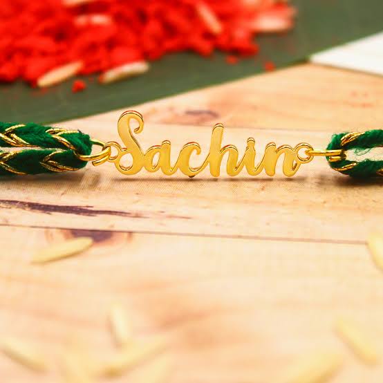 Metal Name Thread Rakhi