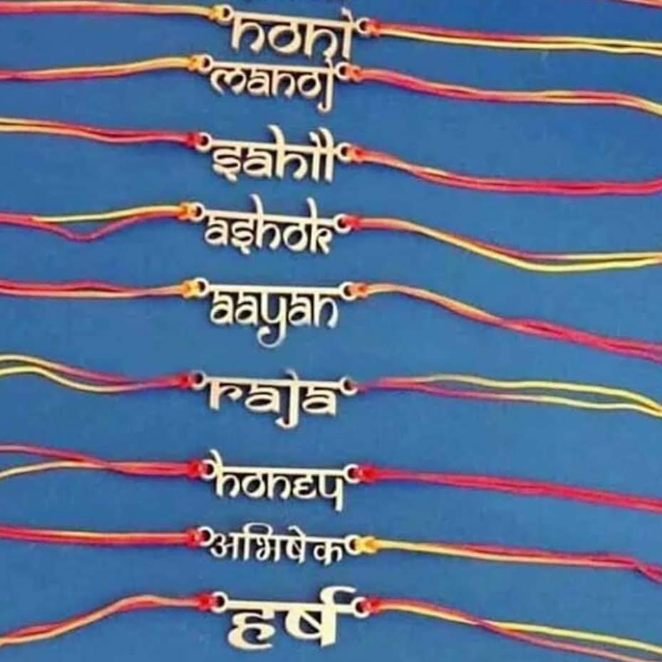 Metal Name Thread Rakhi