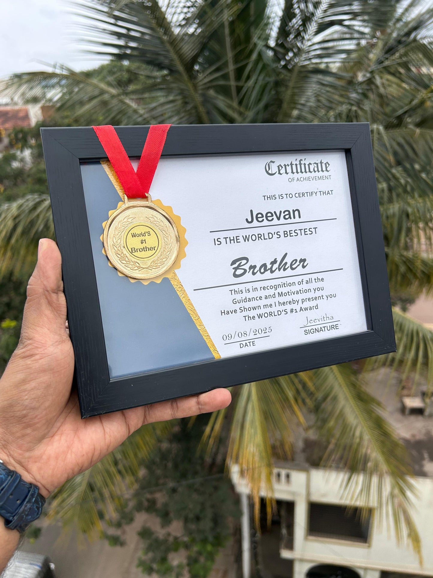 Award Frame With Certificate