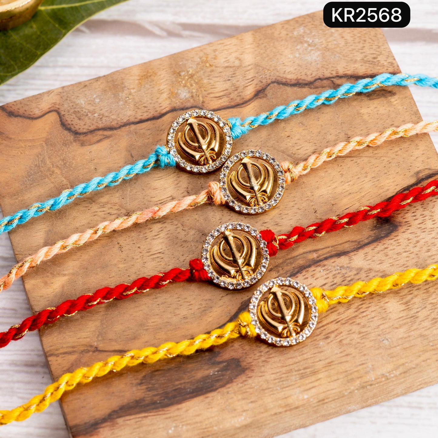 Embellished Sikh Khanda, Hand Braided Rakhi (KRA2568)