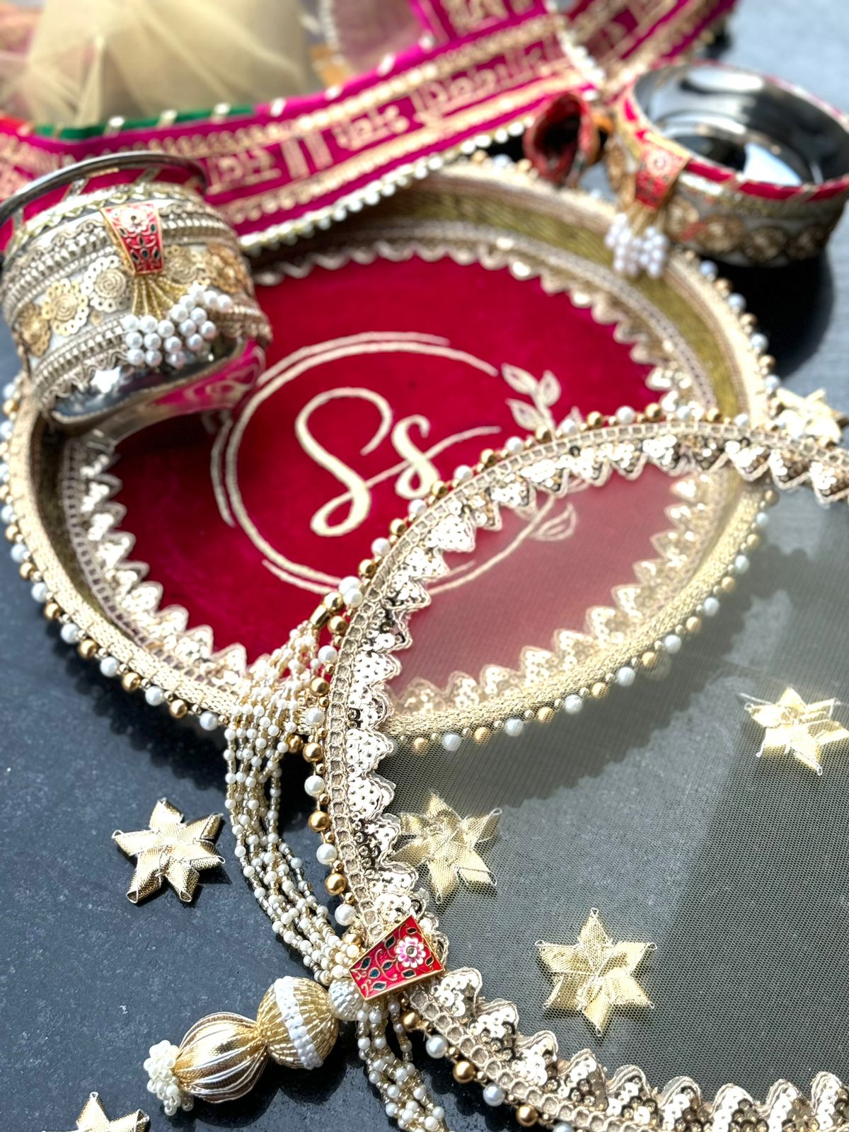 Premium Quality Royal Saga Velvet Thali Set LP06