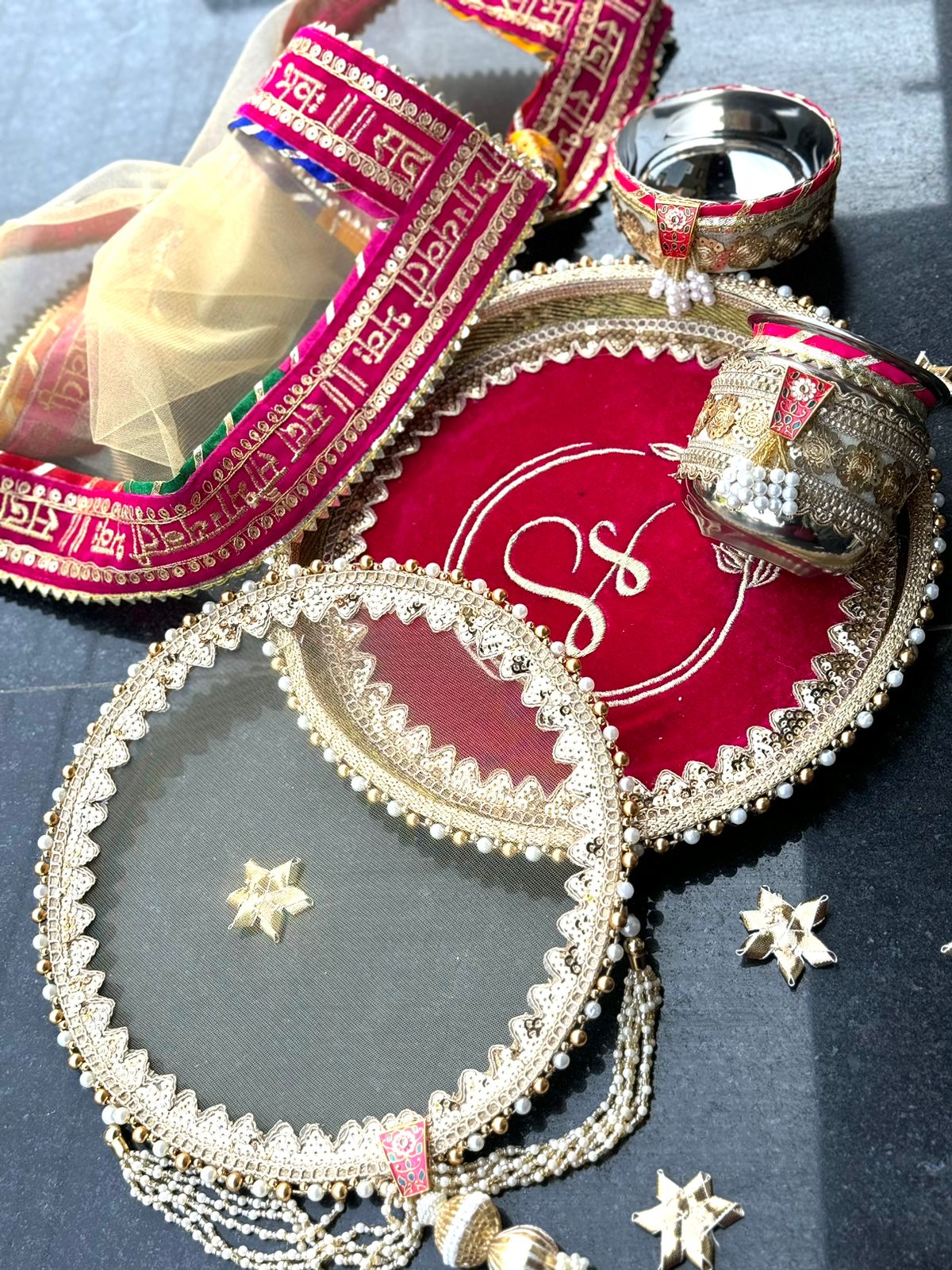 Premium Quality Royal Saga Velvet Thali Set LP06