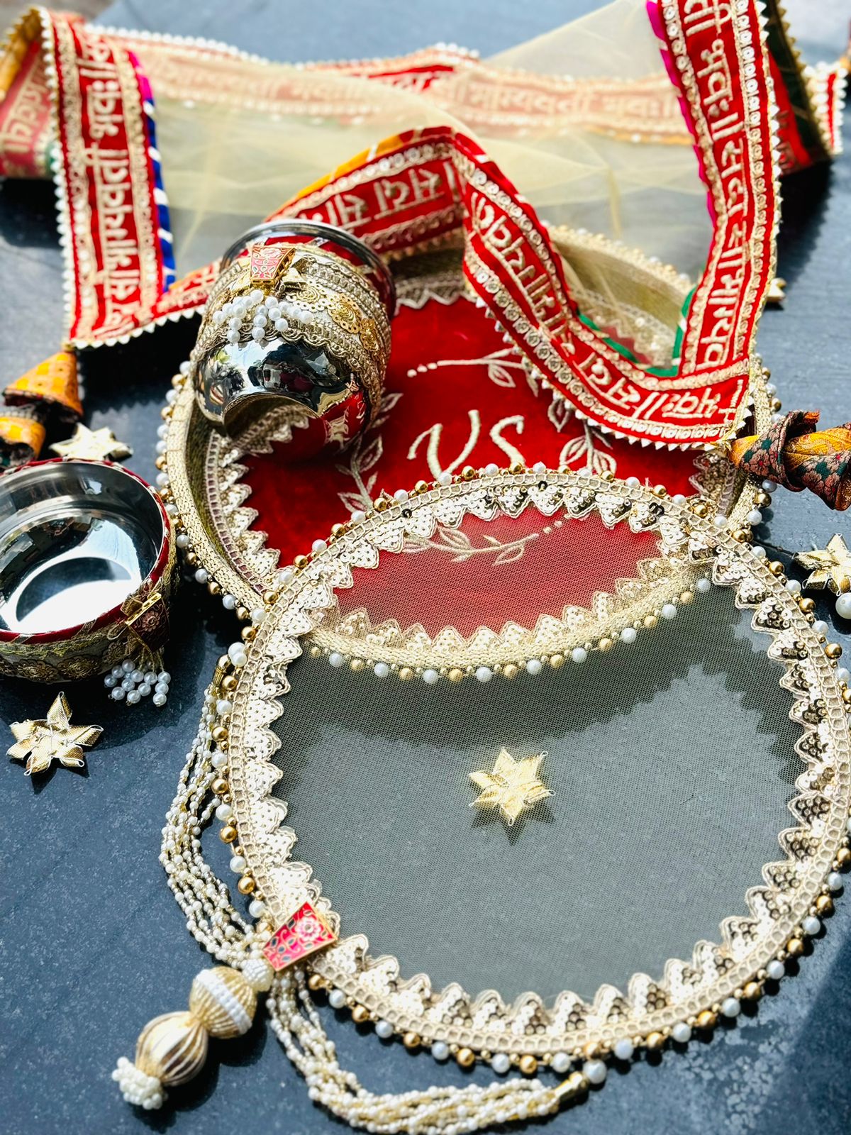 Premium Quality Royal Saga Velvet Thali Set LP06