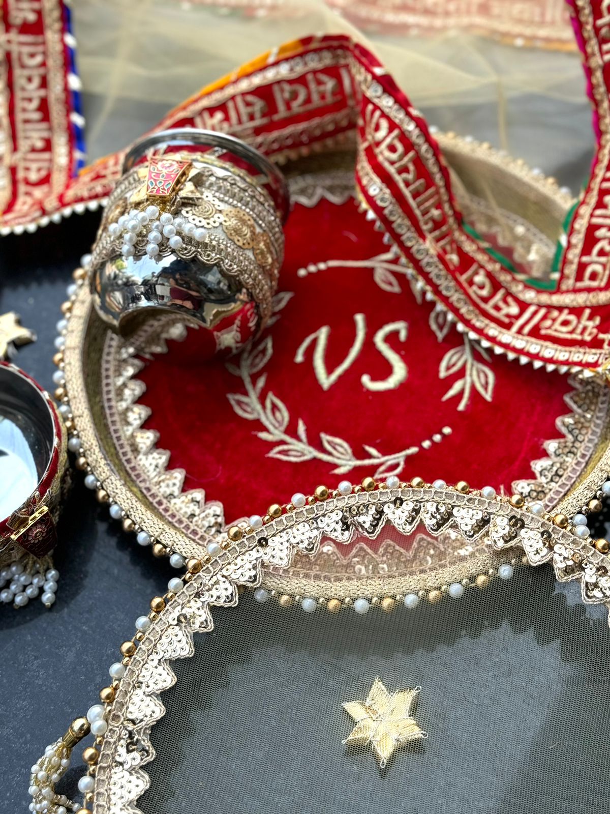 Premium Quality Royal Saga Velvet Thali Set LP06