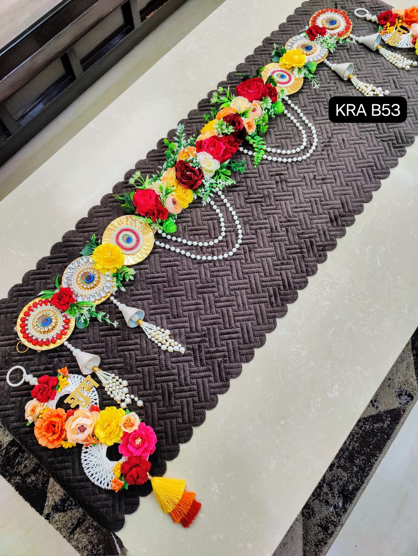 Floral Bandhanwar With Side Hangings KRA B53