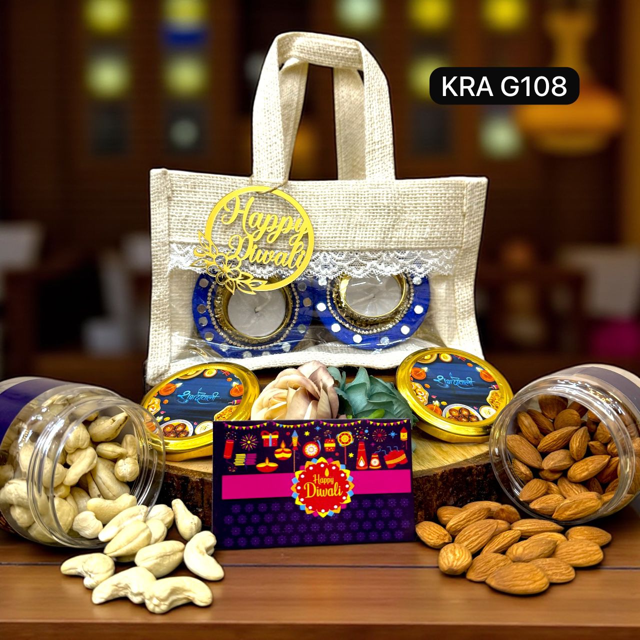 Mini Jute Bag Diwali Hamper KRA G108