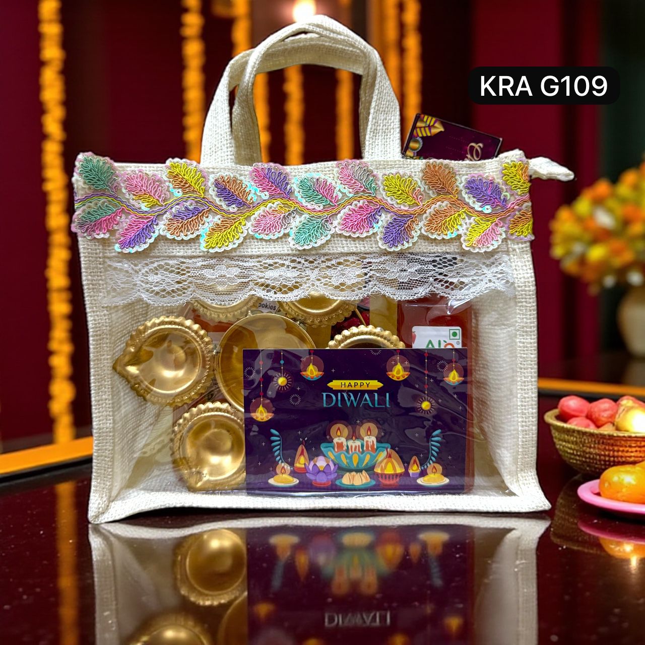 Jute Bag Full Hamper KRA G109