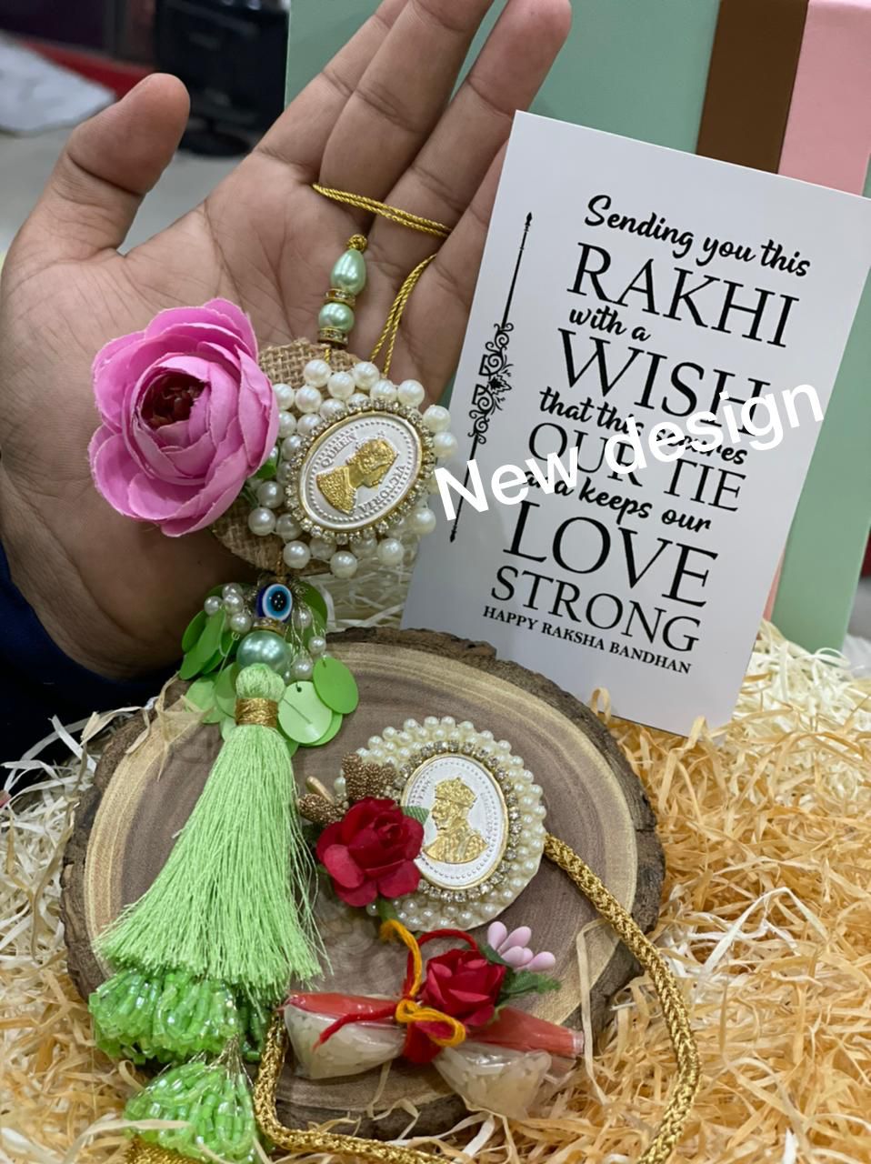Silver Coin Rakhi Set