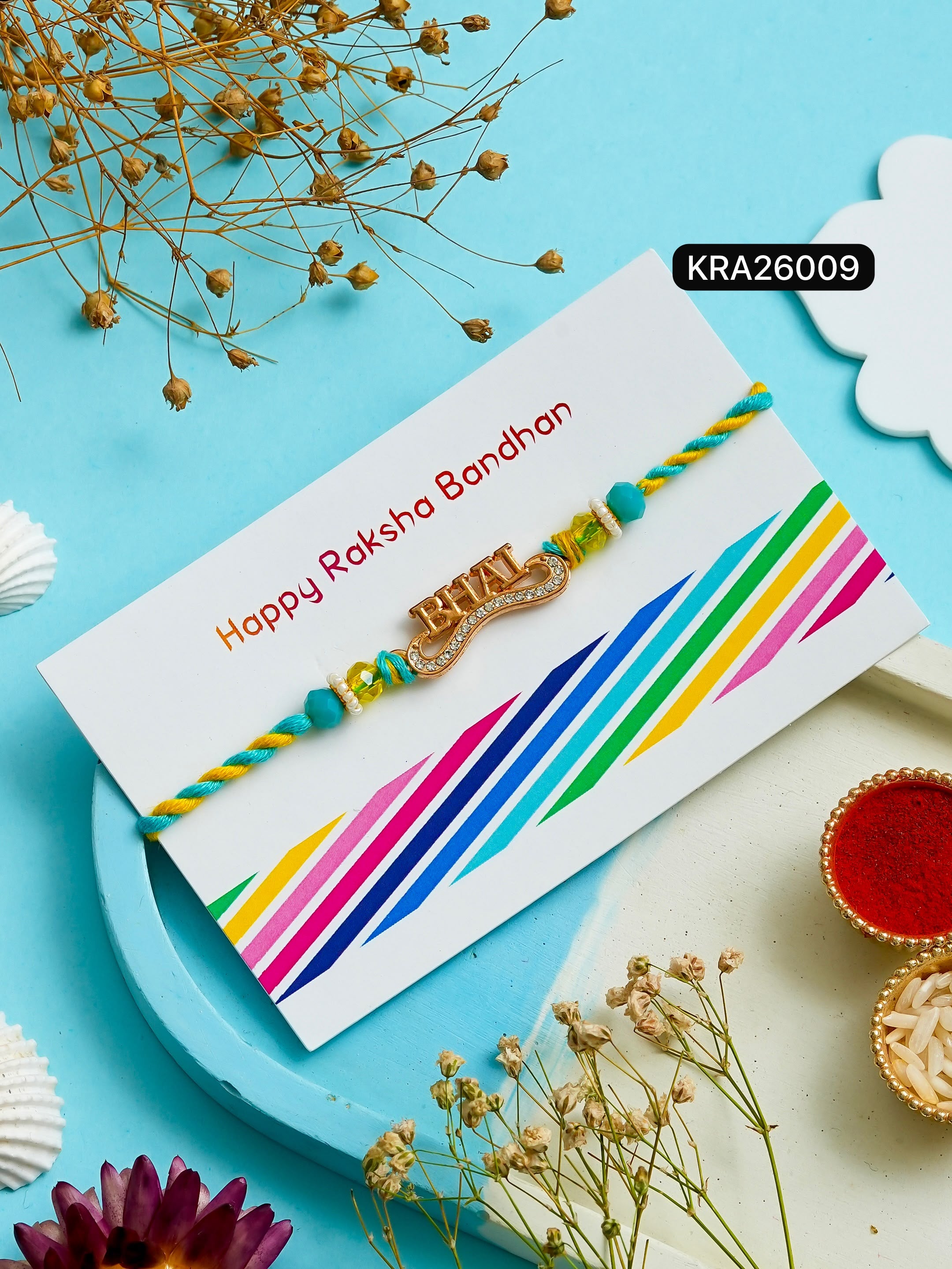 Stone Studded Bhai Rakhi (KRA26009)