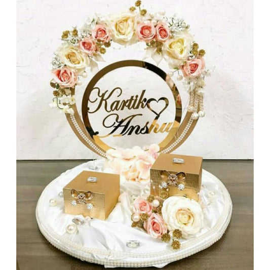 wedding items, Wedding Accessories, wedding, ring tray, ring platter, ring plate, ring ceremony, groom gift, engagement tray, engagement, earrings, dulha to be, customized platter, customised platter, bride to be, bride gift