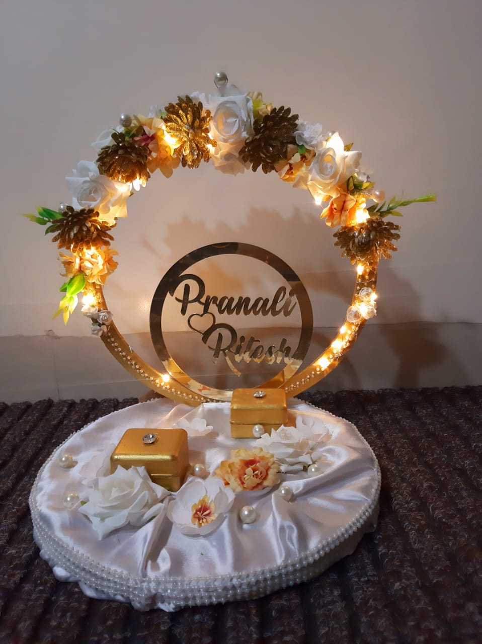 wedding items, Wedding Accessories, wedding, ring tray, ring platter, ring plate, ring ceremony, groom gift, engagement tray, engagement, earrings, dulha to be, customized platter, customised platter, bride to be, bride gift