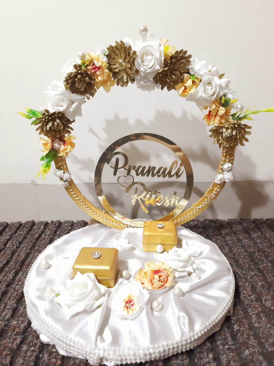 wedding items, Wedding Accessories, wedding, ring tray, ring platter, ring plate, ring ceremony, groom gift, engagement tray, engagement, earrings, dulha to be, customized platter, customised platter, bride to be, bride gift