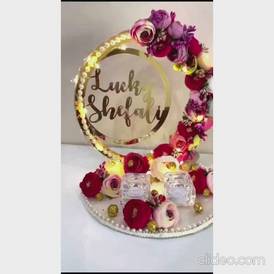 wedding items, Wedding Accessories, wedding, ring tray, ring platter, ring plate, ring ceremony, groom gift, engagement tray, engagement, earrings, dulha to be, customized platter, customised platter, bride to be, bride gift