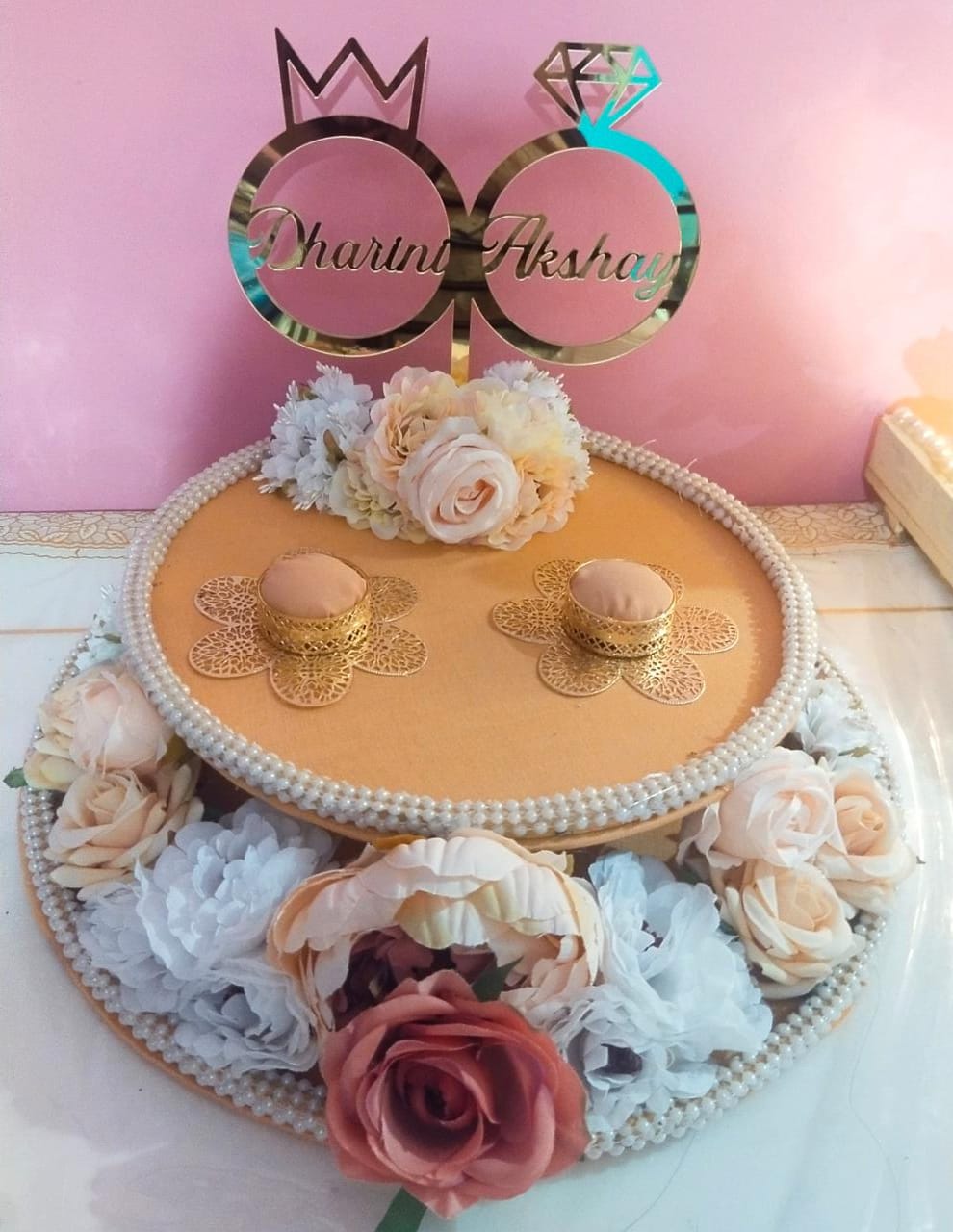 wedding items, Wedding Accessories, wedding, ring tray, ring platter, ring plate, ring ceremony, groom gift, engagement tray, engagement, earrings, dulha to be, customized platter, customised platter, bride to be, bride gift