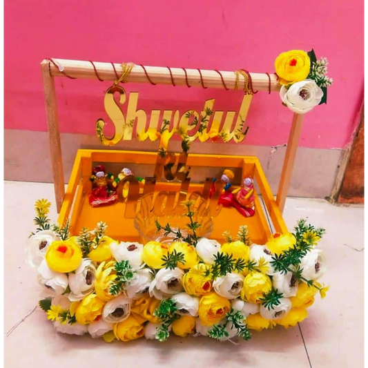 wedding items, Wedding Accessories, wedding, haldi platter, haldi, groom gift, dulha to be, customized platter, customised platter, bride to be, bride gift