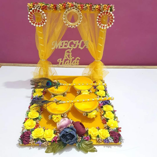wedding items, Wedding Accessories, wedding, haldi platter, haldi, groom gift, dulha to be, customized platter, customised platter, bride to be, bride gift