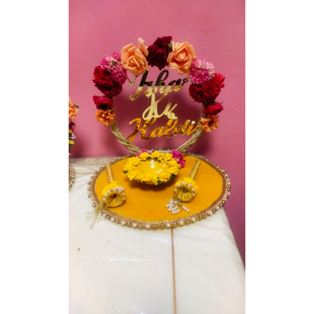 wedding items, Wedding Accessories, wedding, haldi platter, haldi, groom gift, dulha to be, customized platter, customised platter, bride to be, bride gift