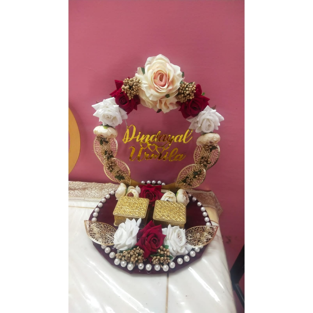 wedding items, Wedding Accessories, wedding, ring tray, ring platter, ring plate, ring ceremony, groom gift, engagement tray, engagement, earrings, dulha to be, customized platter, customised platter, bride to be, bride gift