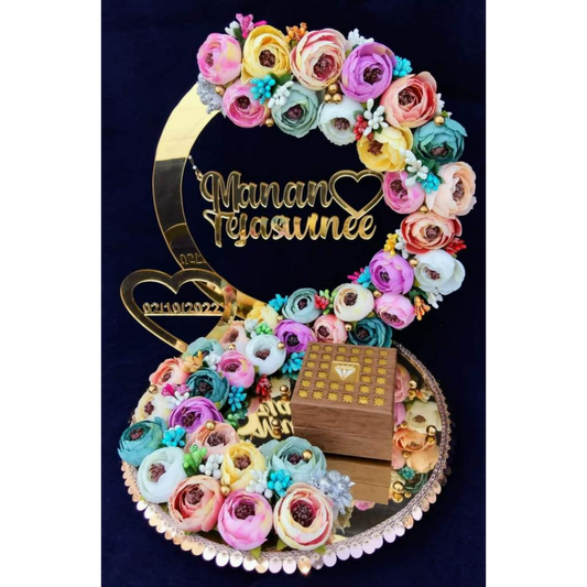 wedding items, Wedding Accessories, wedding, ring tray, ring platter, ring plate, ring ceremony, groom gift, engagement tray, engagement, earrings, dulha to be, customized platter, customised platter, bride to be, bride gift